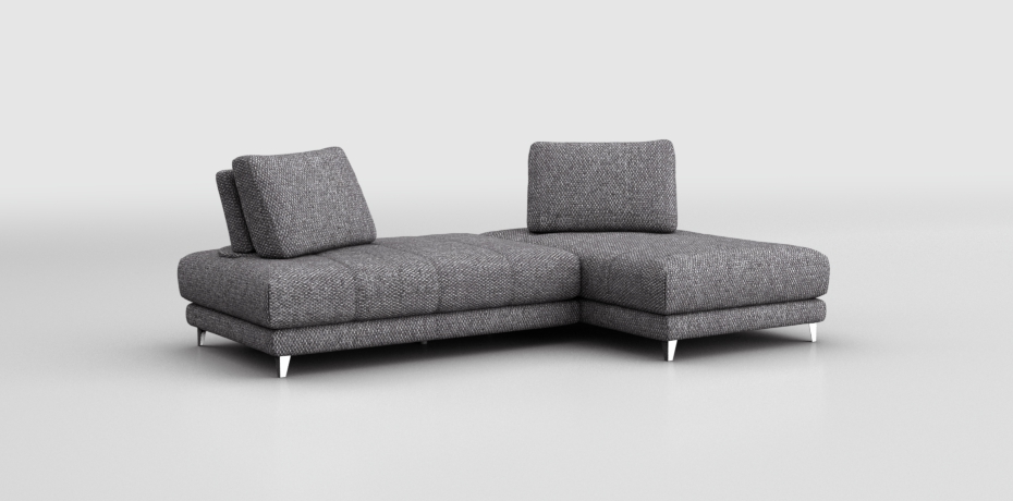 Vigoleno - Corner sofa with 2 backrests componibile destro